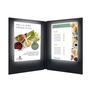 Cubierta de Menú LED Personalizada a Precio de Fábrica, Porta Menús Recargable de 2 Páginas para Discotecas - Product Image 2