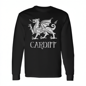 T-shirt et débardeur à manches longues avec drapeau du dragon gallois de la ville de Cardiff, Pays de Galles, produit promotionnel - Product Image 2
