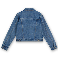 Veste en jean courte pour femme, color block, boutonnée, avec empiècements contrastants, OEM, marque privée 58057