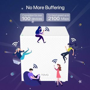 Sistema WiFi 5 Tenda AC2100 <span class=keywords><strong>Nova</strong></span> Mesh MW12 Tri-Banda, 3 Puertos Gigabit, Paquete de 3, Cubre 6000 Pies Cuadrados, Toda la Casa, Más de 100 Dispositivos - Product Image 6
