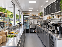Conteneur modulaire de 20 pieds pour bar-restaurant, café préfabriqué, boutique en acier, conteneur maritime modifié à vendre