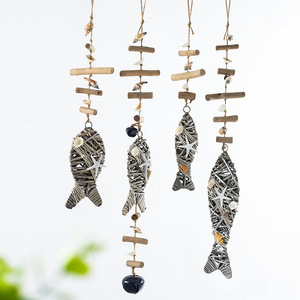 Décoration murale en bois style méditerranéen, 4 pièces, décoration d'intérieur, séparateur d'espace, décoration d'entrée - Product Image 1