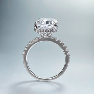 925 <span class=keywords><strong>bague</strong></span> de fiançailles en argent Sterling luxe 9*13mm Rectangle grande <span class=keywords><strong>bague</strong></span> en <span class=keywords><strong>diamant</strong></span> pour femmes bijoux femmes anneaux mariage bijoux fins - Product Image 4