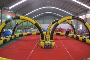 <span class=keywords><strong>Trampoline</strong></span> de jeux de piste d'air de balle de Zorb gonflable personnalisé d'usine de WINSUN grand vélo commercial de pédale - Product Image 4