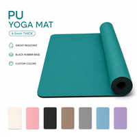 Tapis de yoga en caoutchouc PU 183x68cm 4.5mm rectangulaire antidérapant pour exercices de Pilates, avec logo personnalisé, vente en gros directe usine