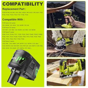 Reemplazo de 9.0Ah para batería de litio <span class=keywords><strong>Ryobi</strong></span> de <span class=keywords><strong>18</strong></span> V Compatible con batería <span class=keywords><strong>Ryobi</strong></span> de <span class=keywords><strong>18</strong></span> voltios ONE + Plus P108 P107 herramientas eléctricas inalámbricas - Product Image 4