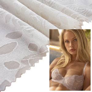 Personnalisé Luxe Sexy Doux 120cm Large Nylon 89 Spandex 11 Blanc Dentelle De Broderie Tissus pour Femmes Mariage - Product Image 5