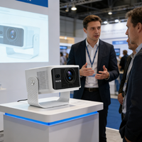 Projecteur LED 4K portable HY350 Max 2026 avec Android 11, 500 ANSI Lumens, haut-parleurs intégrés - Cinéma maison à courte focale