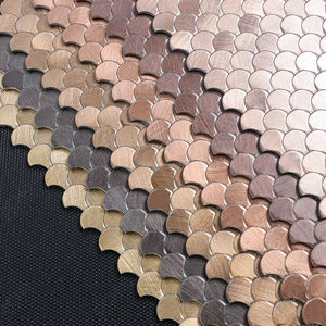 Mosaico Metálico de Aluminio en Forma de Concha Mini Color Cooper para Decoración de Fondo de TV - Product Image 5