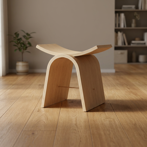 Tabouret de douche moderne en bois à poser au sol, siège de bain incurvé, chaise de toilette, mobilier de salle de bain, décoration toutes saisons - Product Image 2