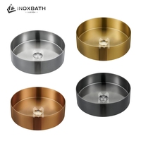 Modern Banyo Lavabosu Tezgah Üstü Lavabo 360mm Yuvarlak Vessel CUPC Dekoratif Lavabo