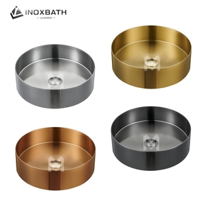 Lavabo Moderno para Baño, Lavabo Sobre Encimera, Redondo de 360 mm, Lavabo Decorativo con Certificación CUPC - Product Image 1