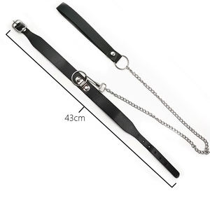 Juguetes Sexuales BDSM, Collar <span class=keywords><strong>de</strong></span> Esclavo, Correa, Cadena <span class=keywords><strong>de</strong></span> Acero, Restricción, Juego para Adultos, Collar <span class=keywords><strong>de</strong></span> Castigo para Perros, 100% Impermeable, Negro - Product Image 4
