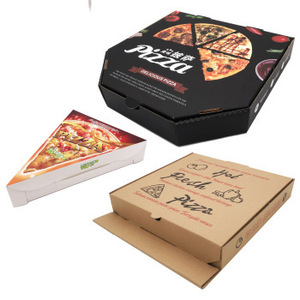 Wholesale Food-Grade Take Out Corrugated Paper Box Pizza Box Fast Food Packaging Boxes 10 12 14 18 inch With Handle