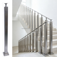 Poteaux ronds en acier inoxydable de 36 pouces de haut et de 50 mm de diamètre pour la décoration de systèmes de garde-corps d'escalier, installation facile