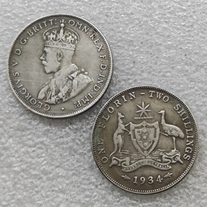 Deux pièces commémoratives australiennes de style antique de 1914(H), 1915, 1925, 1931, 1932, 1934, 1936, 1915(H), cadeaux, décoration intérieure - Product Image 4