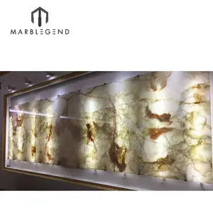 Pannelli della decorazione della parete di prezzi di fabbrica di lusso cinese retroilluminato bianco <span class=keywords><strong>onice</strong></span> <span class=keywords><strong>marmo</strong></span> per la vendita - Product Image 1