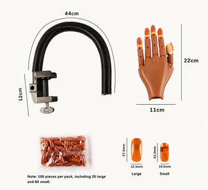 Maniquí de <span class=keywords><strong>Uñas</strong></span> Portátil, Removible, Profesional, de Acrílico con Succión Magnética, Articulaciones Flexibles, Abrazadera de Escritorio, Logotipo Personalizable - Product Image 6