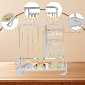 Support de rangement personnalisé en gros pour bijoux, présentoir pour colliers et bracelets, plateau en fer pour bagues, support pour boucles d'oreilles - Product Image 4
