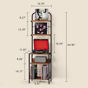 <span class=keywords><strong>Meuble</strong></span> de rangement moderne à 5 niveaux pour disques vinyles avec supports pour <span class=keywords><strong>CD</strong></span>, table d'appoint pour salon, mobilier de maison - Product Image 6
