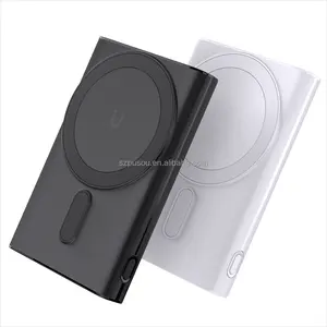 Hot Sale OEM Magnetic Power Bank 10000mah Capacity With Holder And Small Size Design For Easy Carrying