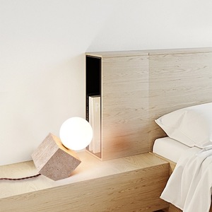 Lámpara de Mesa HFshanks E27 LED con Interruptor, Estilo Crema, Luz Nocturna Decorativa para Dormitorio - Product Image 3