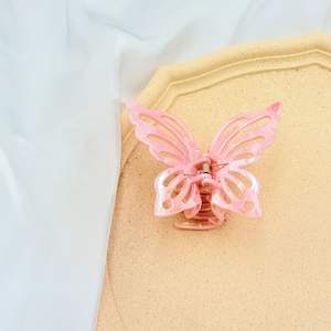 Pince à <span class=keywords><strong>cheveux</strong></span> papillon ajourée ultra féerique en plastique électroplaqué coloré, sensation haut de gamme, grande pince requin - Product Image 6