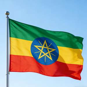 Banderas de Etiopía Personalizadas para Promoción, Entrega Rápida, Venta al Por Mayor, Alta Calidad, Nacionales, 90*150 cm, 3*5 pies, Impresión Digital en Poliéster - Product Image 1