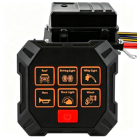 Kit de panneau de commande sans fil 6 interrupteurs 12V DC et boîtier de relais étanche avec contrôle auxiliaire