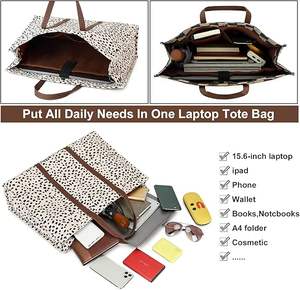 Bolso de mano <span class=keywords><strong>para</strong></span> ordenador portátil <span class=keywords><strong>para</strong></span> mujer, bolsos de hombro de lona de 15,6 pulgadas, bolso de mensajero <span class=keywords><strong>para</strong></span> ordenador, bolso de profesor, maletín de oficina - Product Image 5