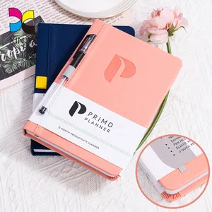 Guangzhou factory custom printing dotted grid a5 journal PU leather notebooks