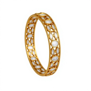 Glamorous Premium Quality Brass Gold Plated Moissanite Two <b>Set</b> Of Fashion Bangles For Women Wedding Wear Collection - Product Image 2