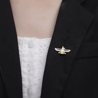 Broche con el Símbolo del Señor de la Sabiduría Ahura Mazda para Mujeres y Hombres, Amuleto Zoroastriano de Acero Inoxidable Faravahar, Joyería, Regalos