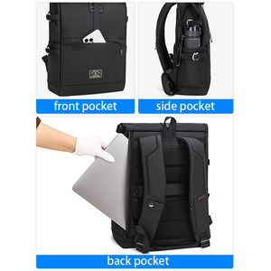 Custom Waterproof Casual Daypack Anti-theft Travel Business <b>Backpack</b> Bag <b>Large</b> Capacity Men Rolltop Laptop <b>Backpack</b> - Product Image 5