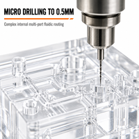 Plaque fluide de laboratoire haute pression en PMMA usinée sur mesure par CNC pour collecteur microfluidique