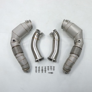 2023+ Left-hand Drive Downpipe for BMW G05 G06 G07 Exhaust Downpipe 304 Stainless Steel Straight Header for X5 X6 X7 M60i - Product Image 1