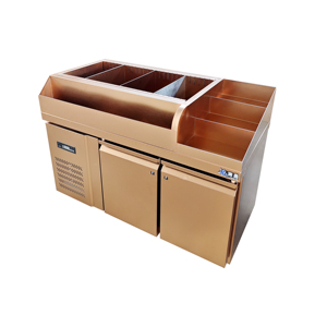 Bàn làm việc pha chế Lanxin bằng thép không gỉ, quầy <span class=keywords><strong>bar</strong></span> nước tùy chỉnh, tủ cocktail KTL, hệ thống làm lạnh, tủ đông. - Product Image 3