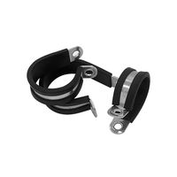 Collier de serrage réglable en acier inoxydable 304 avec revêtement en caoutchouc, type R, surface galvanisée, anti-vibration, pour tuyaux et câbles