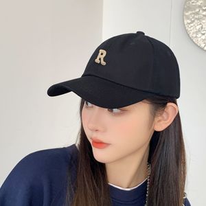 R-letter Baseball Cap For Women Cotton Sunshade Hat Korean Style Summer Student Couple Cap - Product Image 1