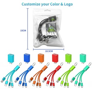 Juego de cables de carga multidispositivo universal 3 en 1 Dispositivos de carga Juego de adaptadores micro USB de 2, 3 en 1 - Product Image 4