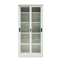 Armoire de rangement en métal à 2 portes coulissantes, armoire de classement de bureau commerciale