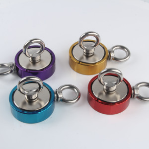 Doppio Lato Rotondo Ricerca Forza di Trazione Forte Magnete Magnete Giochi di Pesca Combinato Con Golfare di Pesca Magnete - Product Image 5
