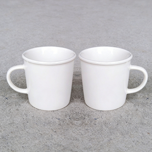 Custom Logo Personalized Gift Cup Minimalist White Ceramic Coffee Mug with Handle - Product Image 6