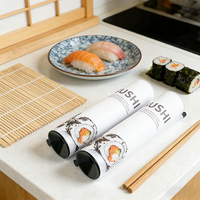 Contenant cylindrique jetable en papier pour sushi, tube à pousser pour sashimi, emballage traiteur pour snacks avec sauce soja
