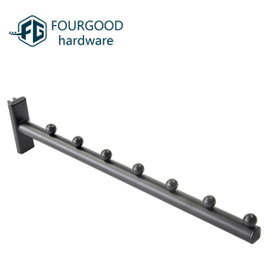 Nhiệm Vụ Nặng Nề Bạc Kim Loại <span class=keywords><strong>Slatwall</strong></span> Treo Hiển Thị Móc Một Mặt Siêu Thị Giá Cho Áo Khoác - Product Image 3