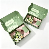 Boîte d'expédition en carton ondulé personnalisée avec votre logo, matériaux recyclés, emballage en gros pour la livraison de fleurs