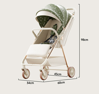 Poussette bébé légère et portable 2-en-1, cadre en acier inoxydable, matériau Oxford, pliable, 0-3 ans, capacité de charge 20 kg