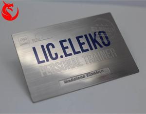 Tarjeta de Visita Personalizada Impresa en 4 Colores en Acero Inoxidable con Acabado Cepillado - Product Image 2