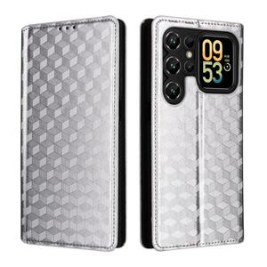 เคสโทรศัพท์หนังฝาพับสำหรับ <span class=keywords><strong>oukitel</strong></span> C62/C62โปรลายลูกบาศก์กริดสีขาว - Product Image 2