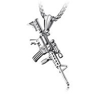 M4A1 couleur dorée en forme de pistolet pendentif Punk Gun Style mâle armes collier pour hommes corrente masculina bijoux